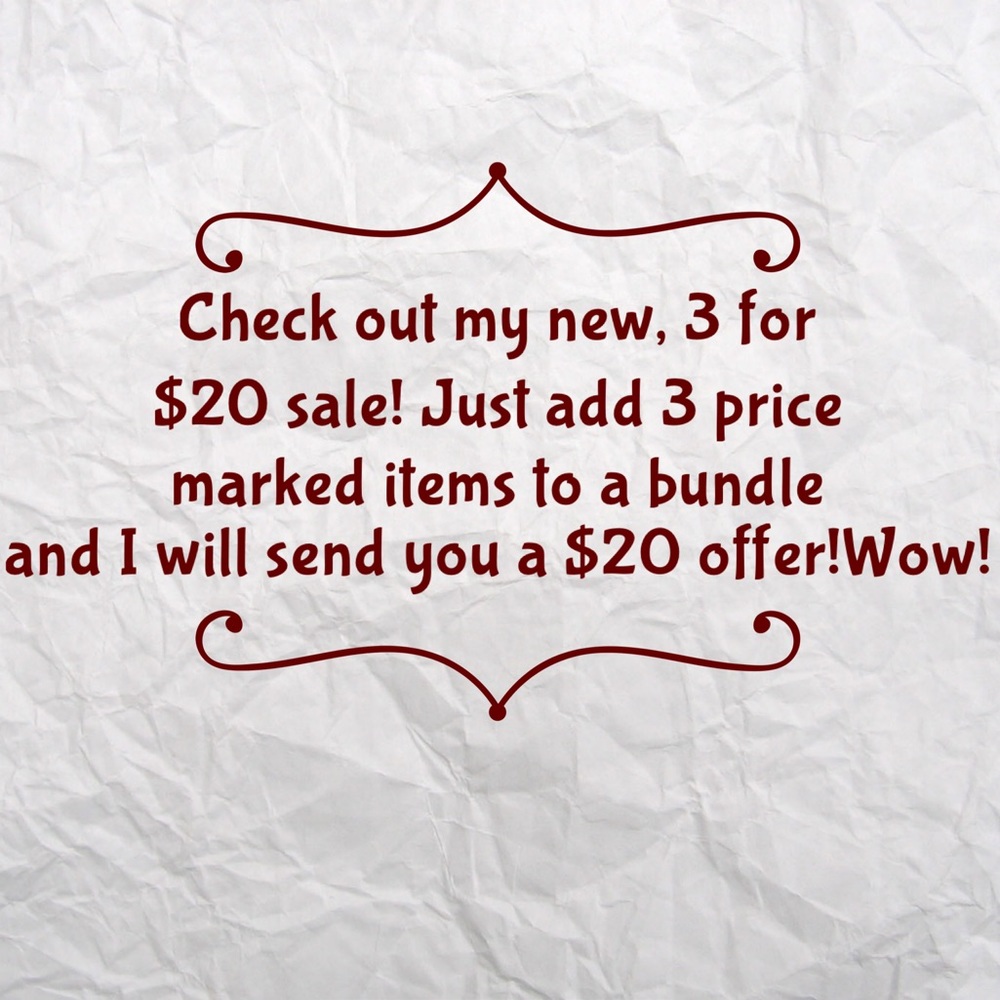 Sale!  3 items for $20